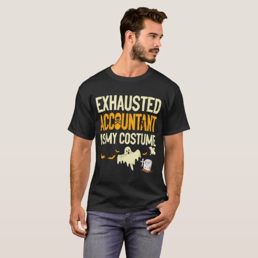 Exhausted Accountant Cpa Halloween Funny Accountan Tシャツ (正面フル)