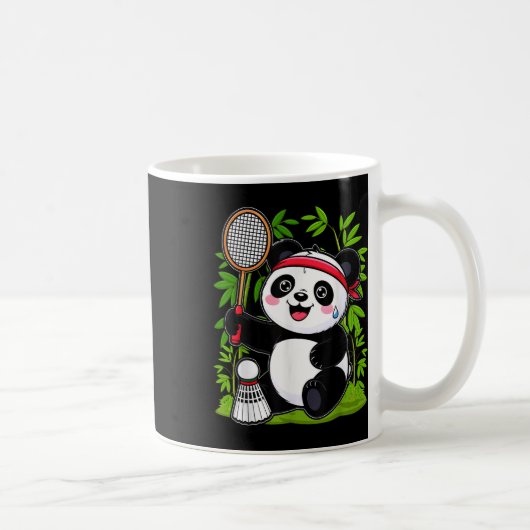 Exhausted Badminton Panda - Funny Cute Shuttle Ani コーヒーマグカップ (右)