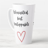 Exhausted but Unstoppable Mug カフェラテマグ (左アングル)