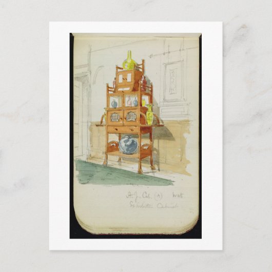 Exhibition Cabinet, c.1860s-70s (w/c & pencil on p ポストカード (正面)