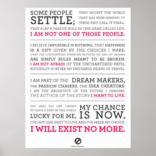 Exist No More Manifesto Poster Large Blk ポスター (正面)