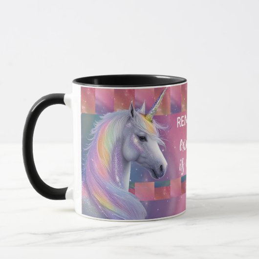 Existence Is Enough Reminder Rainbow Unicorn マグカップ (左)