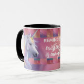 Existence Is Enough Reminder Rainbow Unicorn マグカップ (正面左)
