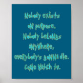 Existence Is Pain Fandom Funny Quotes For Mens ポスター (正面)