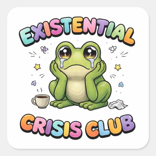 Existential Crisis Frog Sticker スクエアシール (正面)