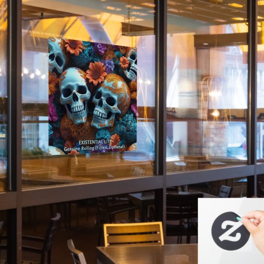 EXISTENTIONAL LITE Memento Mori Loversスカル ウィンドウサイン (レストラン窓)