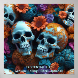 EXISTENTIONAL LITE Memento Mori Loversスカル ポスター