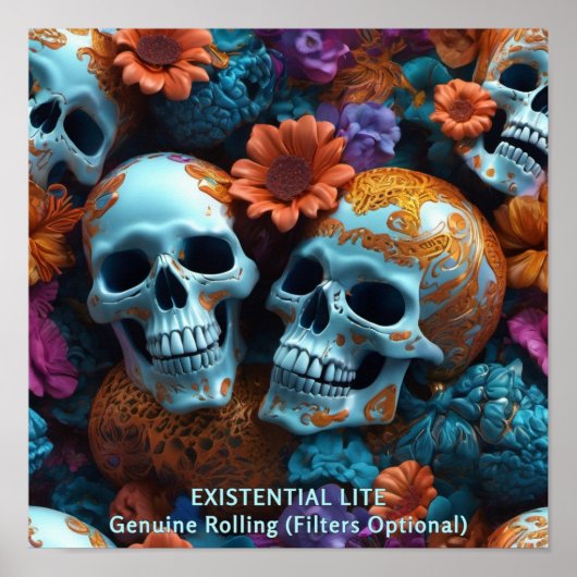 EXISTENTIONAL LITE Memento Mori Loversスカル ポスター (正面)