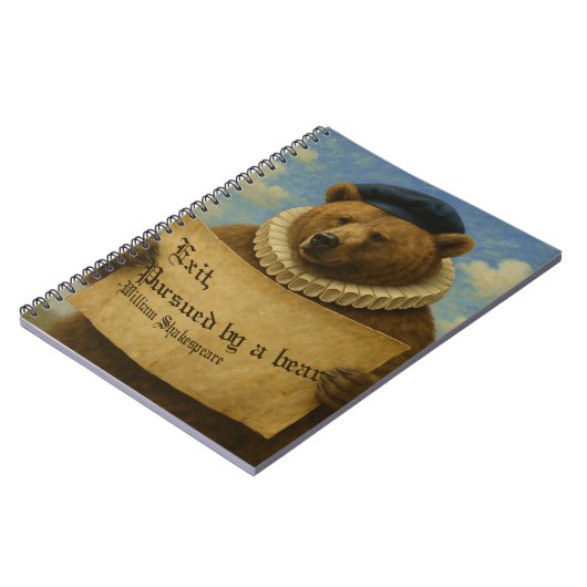 Exit, pursued by a bear Shakespeare quote bear ノートブック (左側)