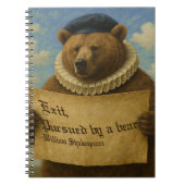Exit, pursued by a bear Shakespeare quote bear ノートブック (正面)