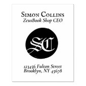 ExLibris Monogram Booksの作成差出人住所 ラバースタンプ (インプリント)