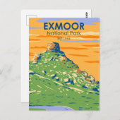 Exmoor国立公園城ロックイングランドヴィンテージ ポストカード (正面/裏面)