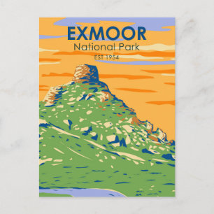 Exmoor国立公園城ロックイングランドヴィンテージ ポストカード