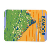 Exmoor国立公園城ロックイングランドヴィンテージ マグネット (横)