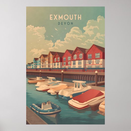 Exmouth Devon Travel Poster ポスター (正面)