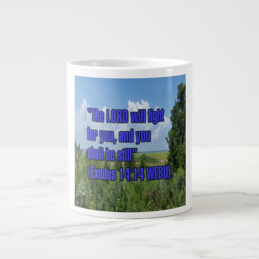 Exodus 14:14 WEBU Mug ジャンボコーヒーマグカップ (正面)