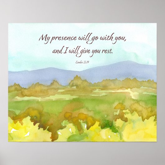Exodus Bible Scripture Give You Rest Landscape ポスター (正面)