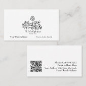 Exodus Bible Verse Floral Doodle Church 名刺 (正面/裏面)