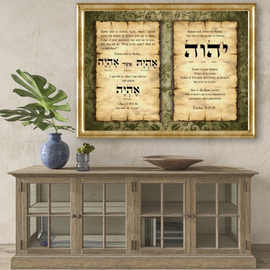 Exodus Ehyeh Asher Ehyeh Name of God Canvas Print ポスター