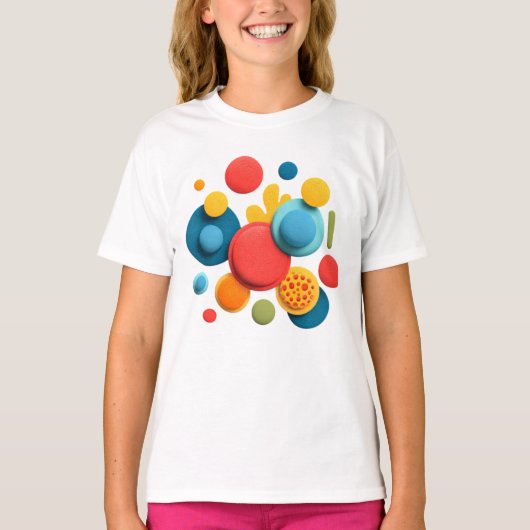 Exosome Serum – Abstract Colorful Shapes Kids Tシャツ (正面)
