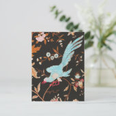 Exotic Asian Birds And Flowers Embroidery ポストカード (スタンド正面)