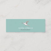 Exotic bird illustration elegant minimal mint card スキニー名刺 (正面)