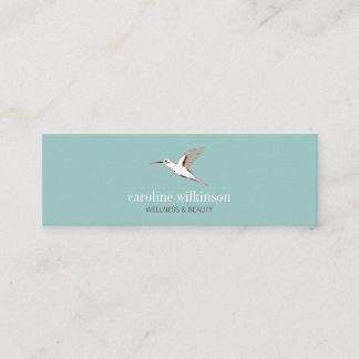 Exotic bird illustration elegant minimal mint card スキニー名刺
