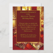 Exotic Birthday Red Gold Moroccan Themed Party 招待状 (裏面)