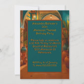 Exotic Birthday Teal Orange Moroccan Theme Rooms 招待状 (裏面)