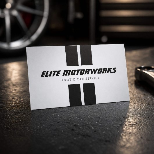 Exotic Car Service Racing Stripes Gray 名刺