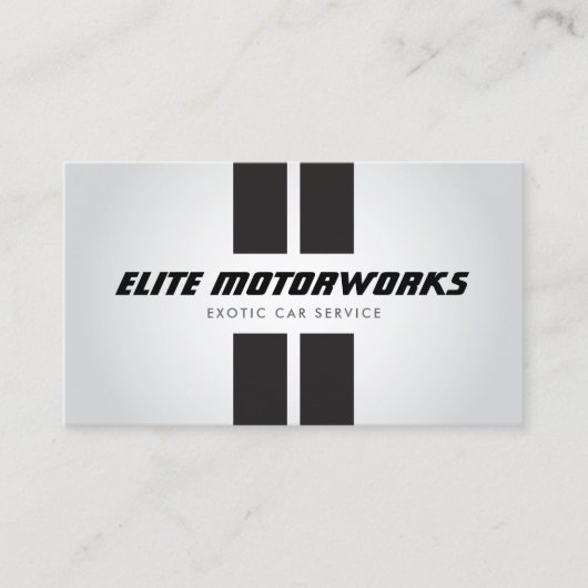 Exotic Car Service Racing Stripes Gray 名刺 (正面)