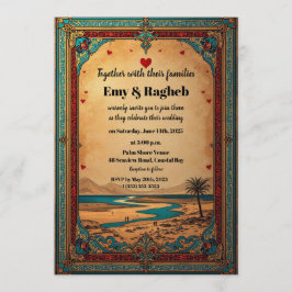 Exotic Desert Oasis Wedding Invitation  招待状