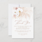 Exotic Elegant Boho Floral Thank You サンキューカード (正面)