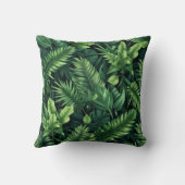 Exotic Emerald Canopy: A Lush Seamless Composition クッション (裏面)