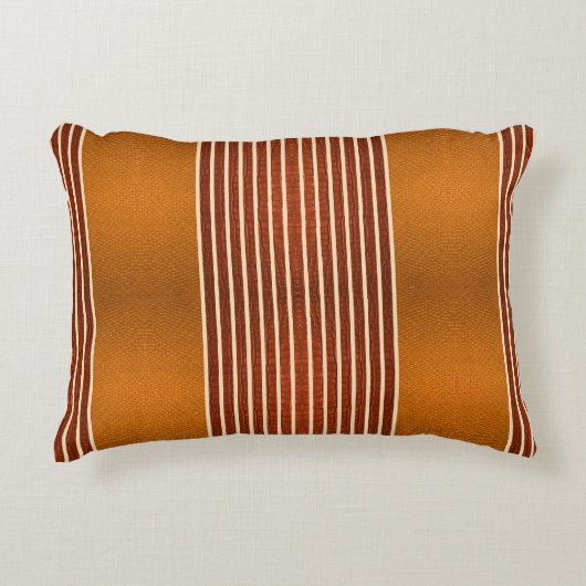 Exotic Faux Snake Leather & Linear Stripe Pumpkin  アクセントクッション (正面)