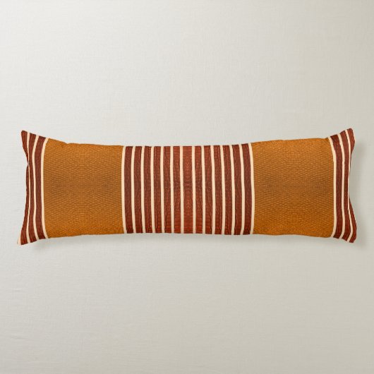 Exotic Faux Snake Leather & Linear Stripe Pumpkin  ボディピロー (正面)