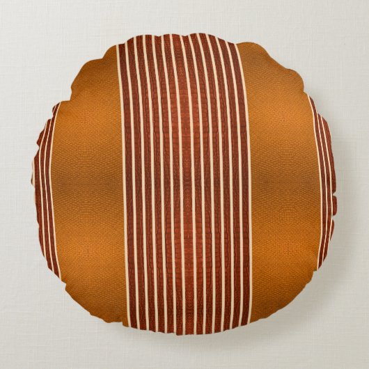 Exotic Faux Snake Leather & Linear Stripe Pumpkin  ラウンドクッション (正面)