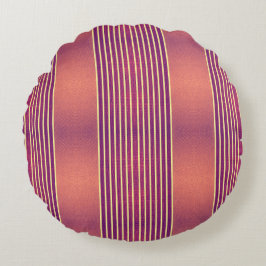 Exotic Faux Snake Leather & Linear Stripe Salmon ラウンドクッション