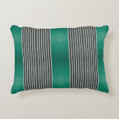 Exotic Faux Snake Leather Linear Stripe Turquoise アクセントクッション (正面)