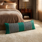 Exotic Faux Snake Leather Linear Stripe Turquoise ボディピロー