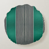 Exotic Faux Snake Leather Linear Stripe Turquoise ラウンドクッション (裏面)