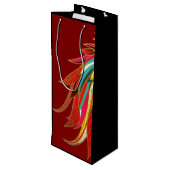 Exotic Feathers Red and Black ワインギフトバッグ (裏面アングル)