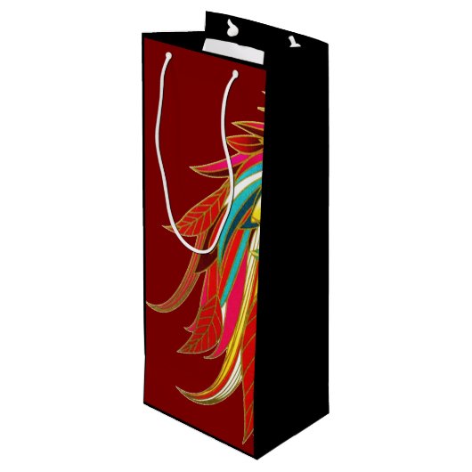 Exotic Feathers Red and Black ワインギフトバッグ (裏面アングル)