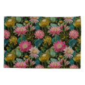 Exotic Floral Pattern BOHO Chic Tropical Foliage  枕カバー (裏面)