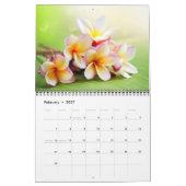 Exotic Flowers Calendar カレンダー (2月 2027)