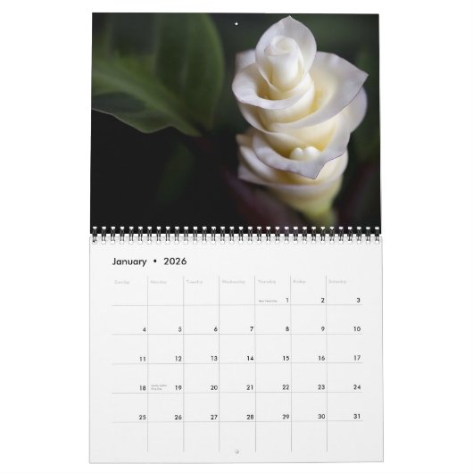 Exotic Flowers Calendar カレンダー (1月 2026)