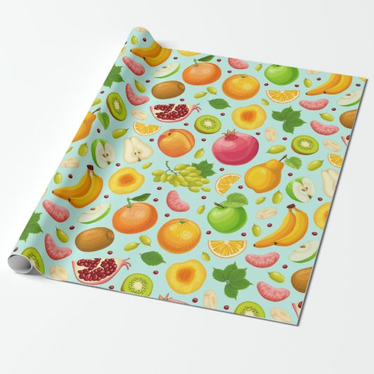 Exotic Fruit Pattern Wrapping Paper ラッピングペーパー (アンロールド)