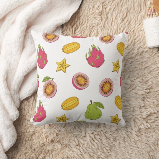 Exotic Fruits Pattern – Tropical Paradise Mix クッション (ブランケット)
