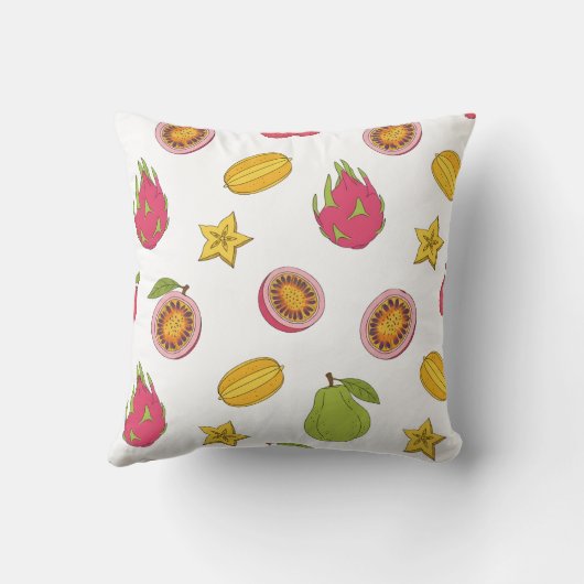 Exotic Fruits Pattern – Tropical Paradise Mix クッション (裏面)