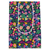 Exotic Hand Painted Floral Pattern-48330 ミディアムペーパーバッグ (裏面)